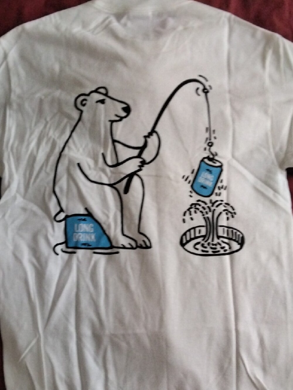 Long Drink Logo RARE Crewneck T-Shirt_White/Blue Size Small